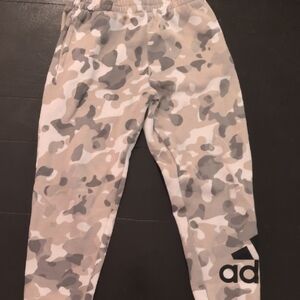Adidas Kids Camo Joggers - Beige and Gray